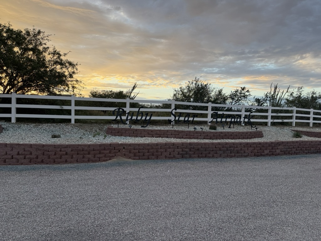 Ruby Star Airpark entrance sign