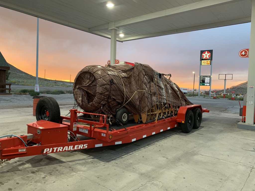 Aircraft transport on a trailer