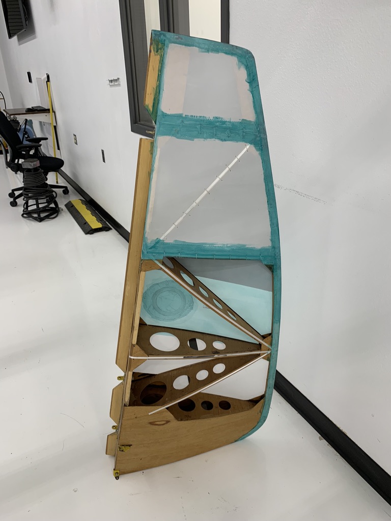 Tail surface restoration in progress